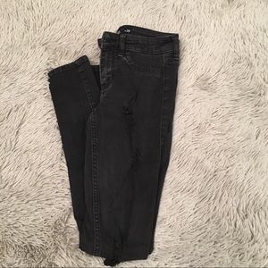 Hollister Black Super Skinny Jeggings with Rips